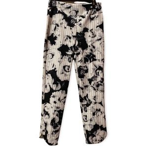 Joseph Ribkoff Black and White Floral Cropped Pants